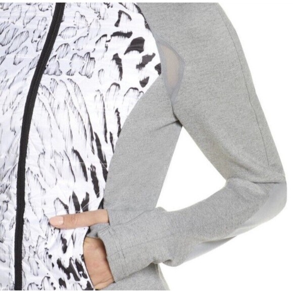 Blanc Noir Jacket Womens Medium Vector Thindown White Black Gray Heather Zip Up - Picture 4 of 13